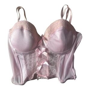 Elegant Pink Lace Bustier/corset